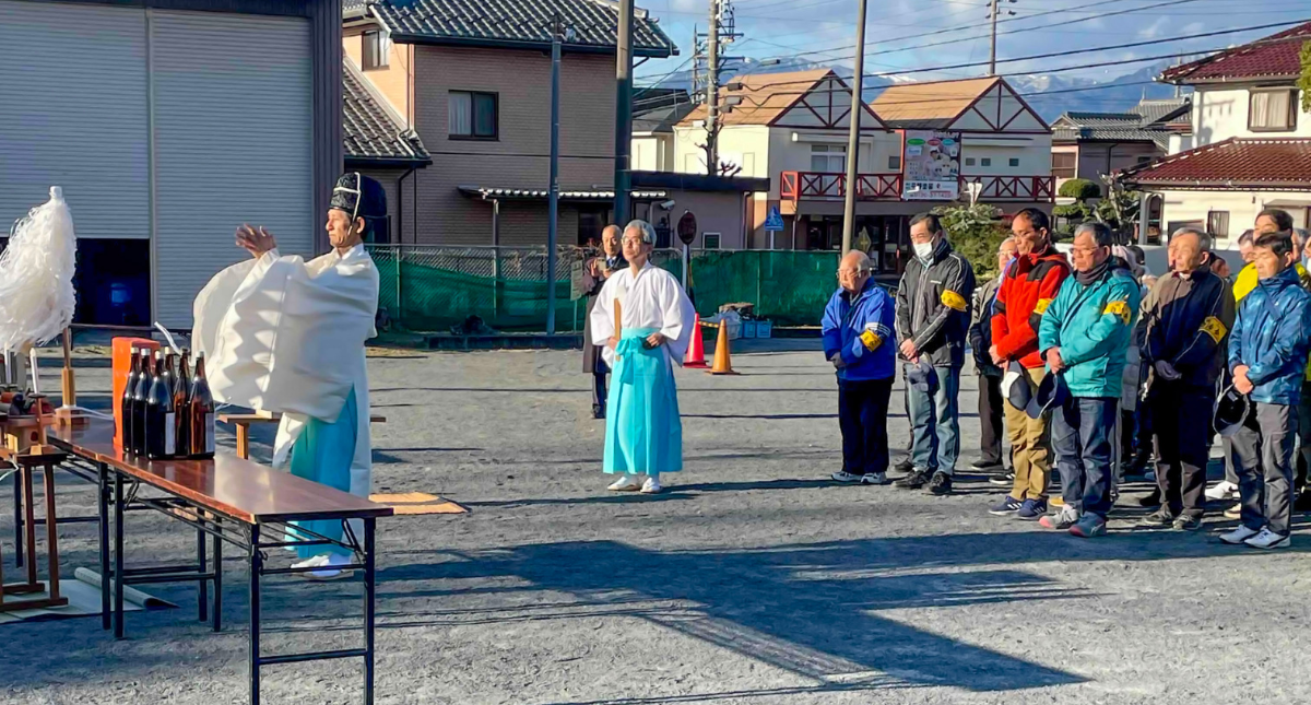 東員町城山地区「どんど祭り清祓い式」を執行